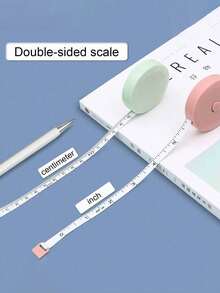 1pc (Pink, White, Red, Blue, Green) Randomly Sent, Retractable 5ft/1.5m Tape Measure - Made Of Durable Plastic, Suitable For Daily Office Use, Designed For Students And Artists, Perfect For Measuring, Sewing And Travel Projects. Back To School/Halloween/Christmas Essential - Multiple Styles - View 9