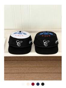 美式復古刺繡字母迷彩做舊棒球帽女款，小眾鏈條街頭風棒球帽男款，雙槍骨頭刺繡鉚釘破壞水洗黑色丹寧彎帽簷帽 - 彩色 - 查看 11