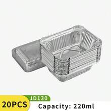 20 件 5.1x3.9 英寸铝箔烤盘 - 高导热性锡箔盘 - 一次性炊具，适用于烘焙、烧烤、烹饪、储存、食物准备 - 銀色 - 查看 11