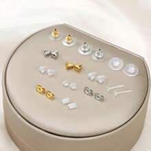 200+Pcs Earring Backs ForStuds, Clear Plastic, Earring Backs Bullet ClutchStoppers Replacement Kits For FishHook Earring Studs Hoops - Clear - View 5