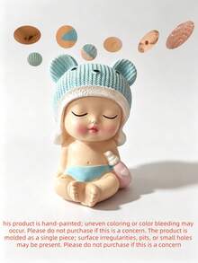 1pc Cute Baby Cake Decor, Lively And Adorable Baby Decoration | Mini Version, Suitable For Home Decor, Desk And Car Decor, Baby Shower Decor, Gender Reveal Party, Cake Decoration, Birthday Decoration (Hand-Painted, Some Color Unevenness May Occur, But It Won't Affect The Overall Appearance Of The Product, Please Do Not Purchase If You Mind) - Multicolor - View 11