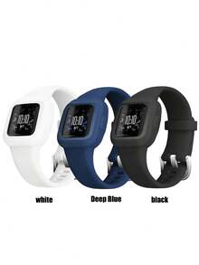 1pc Compatible With Vivofit Jr3 Watch Band, Silicone Sports Breathable Strap, Adjustable Replacement Wristband. - Multicolor - View 3