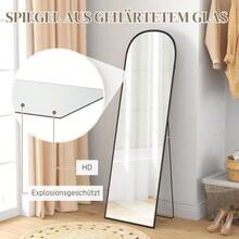 Full-Length Mirror 1615 X 50 Cm Standing Mirror With Aluminum Alloy Frame For Living Room Bedroom Black - 1PC - 查看 2