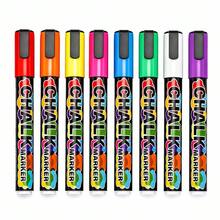 1pc 6/8/12/24 Colors Washable & Wet-Wipe Liquid Chalk Markers, Suitable For Blackboard, Blackboard Sign, Whiteboard, LED Glass Window, First Day Of School - Multicolor - View 9