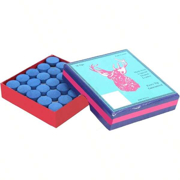 POENVFPO 50 Puntas para Tacos de Billar, Accesorio de Repuesto de 13MM con Caja de Almacenamiento para Tacos de Billar y Suministros de Billar, 50 Uds.
