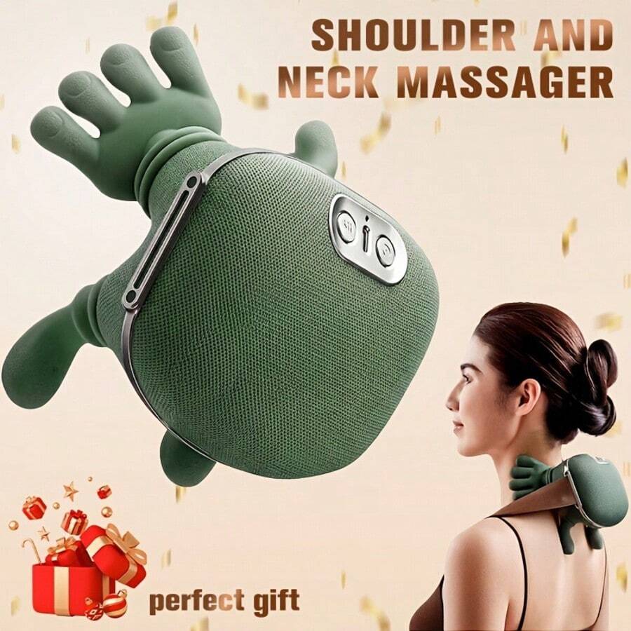 Portable Massager With 3 Modes And 2 Temperature Settings, Suitable For Neck, Shoulder, Back And Legs, Durable Plastic Massager, USB Rechargeable, Perfect For Office Use, Perfect Gift For Parents, Electric Acupressure Massager