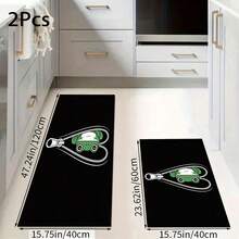 1 pieza Alfombra con estampado de rana, serie de alfombras de tira larga, alfombra para sala de estar, felpudo de entrada, alfombra de entrada interior, alfombra para lado de la cama, alfombra de cocina, alfombra larga de cocina, adecuada para sala de estar, lavandería, felpudo de baño - Multicolor - Ver 8