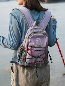 拼色戶外運動尼龍迷你女款後背包,多功能通勤日用包,多口袋輕量旅行包,極簡學生包,便利後背包,適合學生、護理師、教師、商務人士,適用旅行度假、出差、日常通勤、購物、辦公、約會、登山、訓練、工作,生日禮物、節日禮物 - 彩色 - 查看 8
