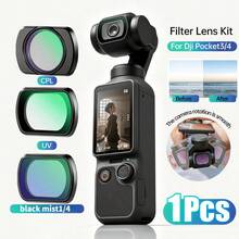 1片磁吸式CPL濾鏡/UV濾鏡/黑柔濾鏡，適用於 Osmo Pocket 3/4鏡頭，磁吸安裝系統，高透明減光鏡頭保護濾鏡 - 查看 1