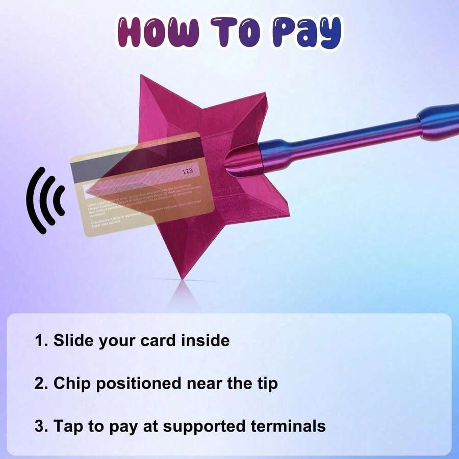 1pc 3D Printed Credit Card Magic Wand, Fairy Magic Payment Wand, Starlight Magic Wand Payment Card Holder, Unique Creative Gift, Featuring "Starry Sky Pattern" Design With Magical Appearance, Perfect For Bank Card Holder