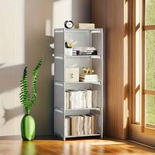 No-Assembly Modular Dust-Proof Storage Cabinet With Luxury Gold Handles, Closed Drawer Storage Unit, Living Room Bookshelf, Balcony Snack Organizer, Entryway Shoe And Miscellaneous Storage Rack, Sturdy Metal Frame, Multi-Specification Combinable Shelving Unit - Multicolor - View 3