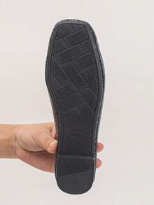 Plus Size 35-43 Spring/Autumn New Fashion Black Crocodile Embossed Square Toe Flat Ballet Pumps Daily Wear Low Vamp Black Strap Mary Jane Shoes Comfortable Women's Flat Shoes Elegant Women's Shoes All Season Shoes Ramadan Eid Al-Adha - Black Crocodile Pattern - View 9