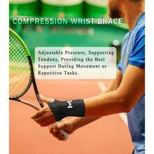 2pcs Soft Adjustable Wrist Braces For 6-8.3 Inch Wrist Circumference, High Elasticity Skin-Friendly Fabric Compression Wrist Support Band, Black Minimalist Full Coverage Design With Secure Thumb Loop And Reusable Hook And Loop Fastener, Even Pressure Fit To Wrist Contour - Multicolor - View 9