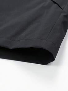 Jaket Berkerudung Kasual Olahraga Luar Ruangan Musim Semi/Gugur Ukuran Besar untuk Wanita - Hitam - View 5