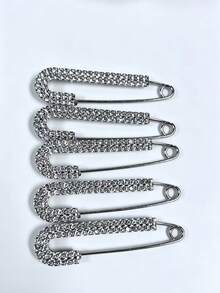 Shiny Rhinestone Safety Pin - Multicolor - View 6
