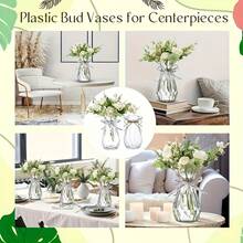 1pc Thickened Plastic Diamond Vase Home Decor Ornament Transparent Hydroponic Pothos Plant Flower Pot Transparent Style - 1PC - View 7