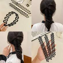 6/3/1pc Fishbone Braiding Comb, Adult 3-Strand Braiding Comb, Curling Iron Styling, Non-Heat Curling Iron, Women's Hair Accessories - One Size - View 3