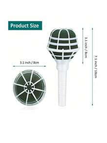 6pcs Foam Floral Handle Bouquet Holder, Suitable For DIY Wedding Bouquets, With Fixable Diamond Bouquet Pins And Green Tape, Wedding Supplies - Green - View 3