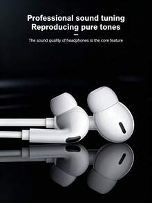 Type-C In-Ear Earphones - Noise Cancelling, Stereo, Volume Control, Compatible With 15/16 Plus/16 Pro Max/17 Ari/, Compatible With Samsung S24/S25/S23/Galaxy S23, And Most USB-C Devices, Gaming Earphones For Phone And PC, Apple Original EarPods Wired Earphones, USB-C Interface - 白色 - 查看 2