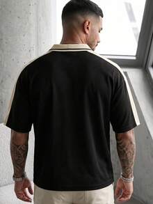GRDR Men's Summer Casual Short Sleeve T-Shirt, Fashionable Minimalist Solid Color Short Sleeve Suitable For Running And Daily Wear - Black - View 10