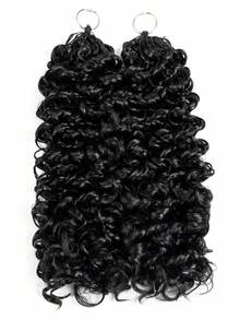 Cheveux Crochet Vague d'Eau 18 Pouces 50g - Fibre de Protéine Premium, Pré-Fendu, Léger comme une Plume, Installation Invisible, 30 Brins/Paquet - Noir - Voir 8