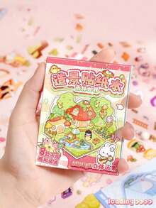 1/3pcs Mini Scene Stationery Stickers, Creative Sticker Book For Building Scenes, Cartoon Stickers For Books, Mini Sticker Book, Small Pattern Stickers, Laser Cut Cartoon Stickers, Handmade Photo Album Supplies, Scrapbooking Materials - One Size - View 11