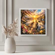 1PC DIY 5D Diamond Painting Kit Landscape Pattern - Round Full Diamond Art Mosaic Craft, Home Wall Decor, Unframed - No Frame - View 3