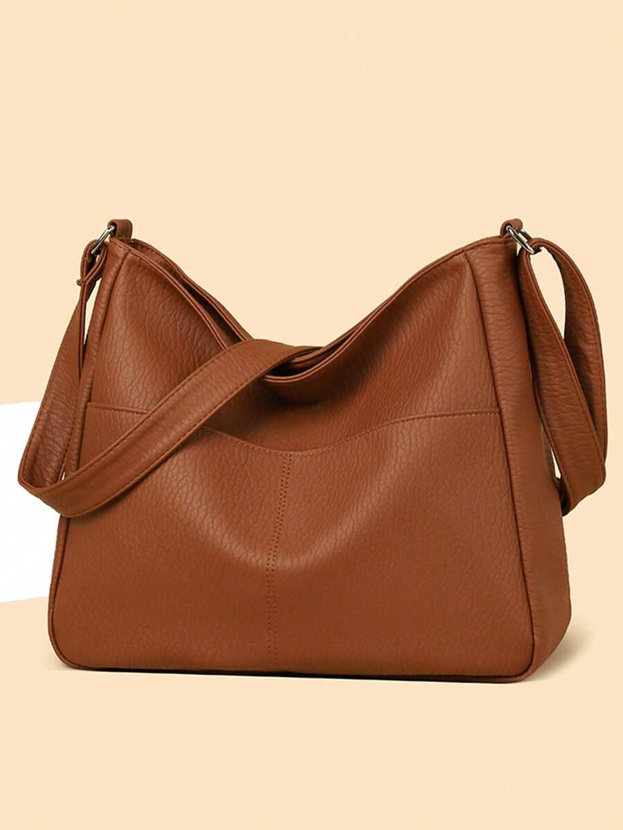 極簡風軟皮托特包 女款 2026新款 大容量 百搭 單肩斜跨包 通勤 Hobo Bolsa Sac A Main