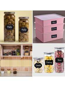 Chalkboard Labels - 6pcs/12pcs Reusable Chalkboard Stickers, Chalk Marker Stickers For Decorating Jars, Wine Cabinets, Pantries, Home And Office Labeling Self-Adhesive Paper - View 4