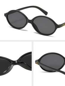 8 Pairs Casual Dopamine Plastic Leopard Print Rectangular Cat Eye Oval Women's Glasses Set, Design, Suitable For Street Photography, Party, Outdoor Leisure Activities, Dating Outfits And More, Perfect Glasses To Add A Touch Of Sophistication To Your Summer Look - 8pcs Black and Red Bean Champagne - View 4