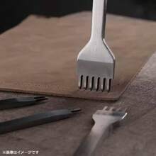 レザークラフト 道具 工具 菱目打ち 4mmピッチ 1+2+4+6歯 約104g 4本セット - シルバー - チェックする 4