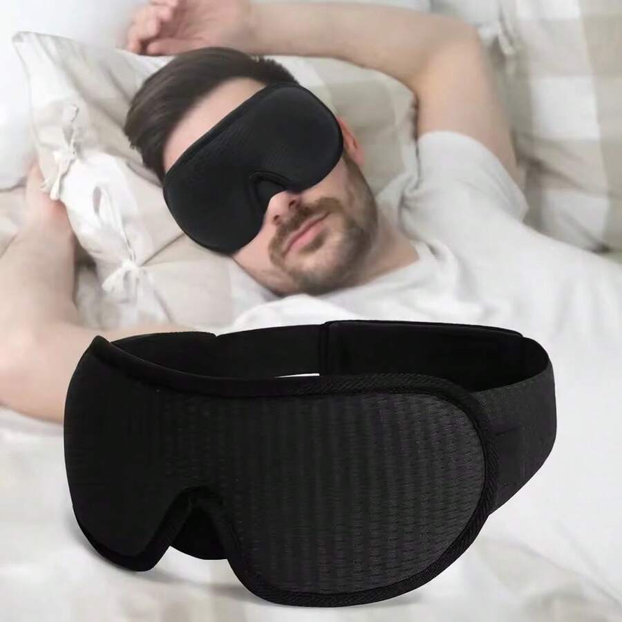 3D睡眠眼罩遮光柔软加厚布套遮光眼罩 - 彩色 - 查看 1
