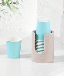 Luxspire Bathroom Cup Dispenser, 3oz Dixie Cup Dispenser, Resin Dixie Cup Holder, Disposable Paper Cup Holder For Bathroom, Cotton Pad Holder, Guest Bathroom Essentials, Beige - ColorA - View 6
