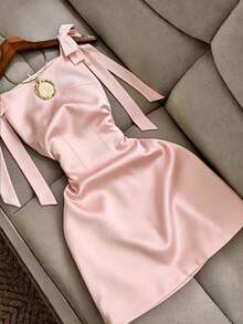 Women Short Dresses - Rusty Rose - View 6