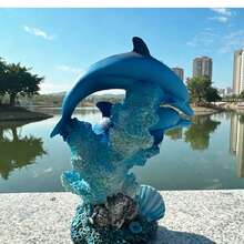 2D平面高清印刷非3D裝飾品 壓克力現代科技風海豚擺飾 客廳玄關酒架裝飾 - A - 查看 4