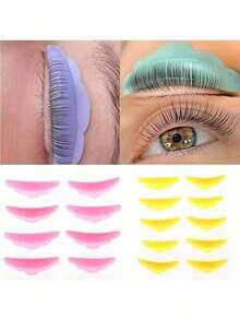 5 Pairs 5 Sizes Silicone Lash Lift Pads, 3D Curling Eyelash Perming Pads, Eyelash Extension Accessories - Multicolor - View 4