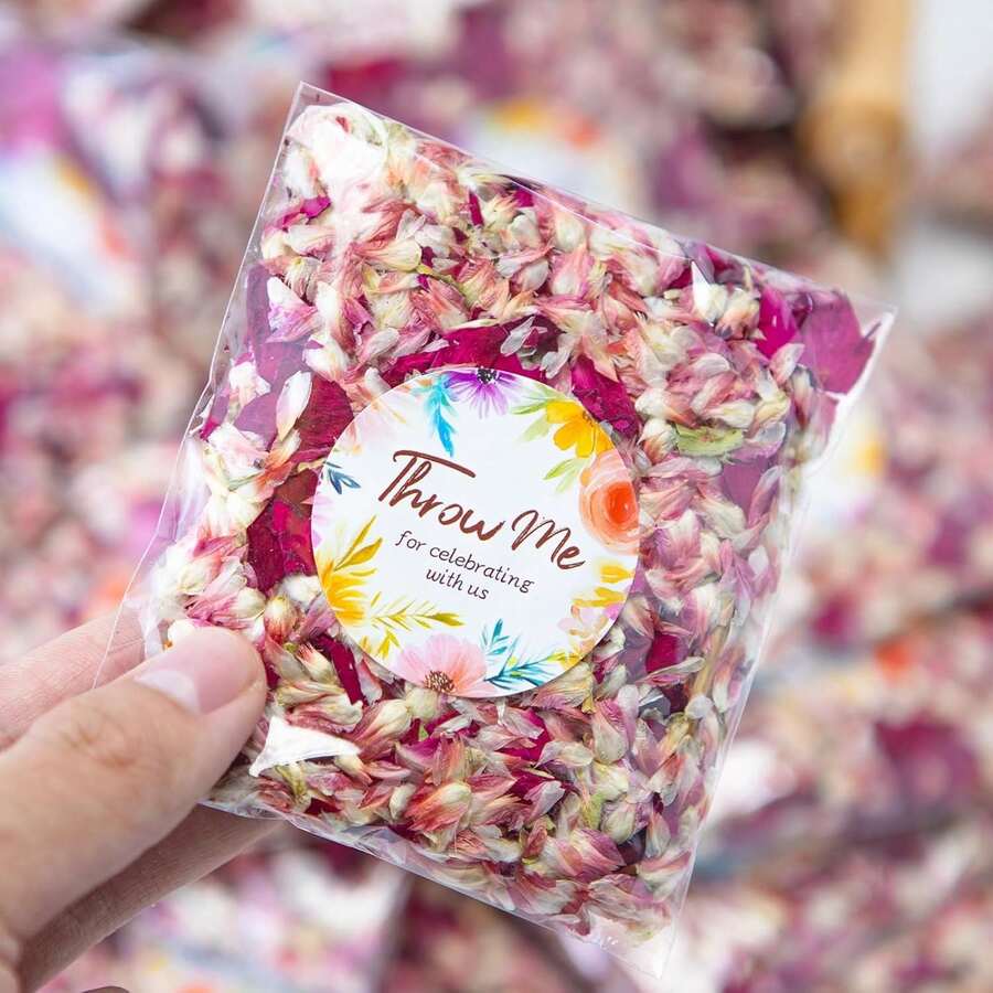 50 Pack Natural Dried Rose Begonia Petal Confetti For Wedding Send Off Romantic Decor - Floral - View 1