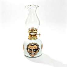 1pc Vintage Mini Ceramic Kerosene Lamp, Funny Cartoon Face Windproof Oil Lamp, Desktop Atmosphere Decor Ornament, Halloween Party Tabletop Decoration Craft - 1PC - View 7