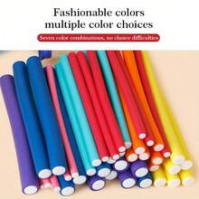 10pcs Heatless Hair Curlers - Soft Foam Overnight Curling Rods For Women And Girls, No Heat Damage, Random Colors, Suitable For All Hair Types (Long/Short), Overnight Styling, Damage-Free Curling Rods, Heatless Curls, Practical Hair Care Tool, Smooth Texture Hair Curlers - Multicolor - View 2