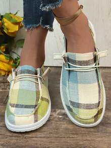 Plus Size Women's New Breathable Solid Color Canvas Rubber Sole Slip-On Lightweight Minimalist Casual Walking Shoes Daily Wear - Dark Gray - View 10