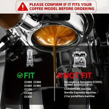 51mm Bottomless Portafilter With Dosing Funnel And Puck Screen Set, 3 Ears, Professional Espresso Portafilter 51mm For De-Longhi EC680, EC685 & EC885 Espresso Machine, Stainless Steel Basket And Wood Handle - Multicolor - View 2