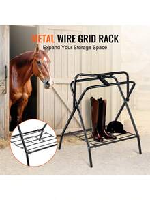 Folding Saddle Rack 28 X 19 X 37. 5 In Freestanding Horse Saddle Stand Portable Horse Blanket Holder Heavy Duty Steel Saddle Rack For English And Western Saddles Tack Storage Black - 28 X 19 X 37.5 In - View 3