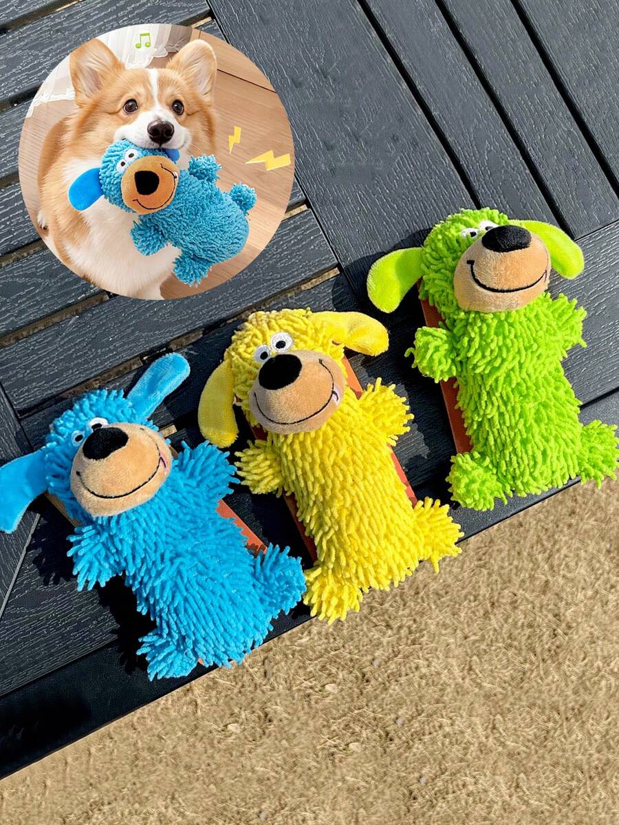 Squeaky Dog Toy, Mop-Shaped Toy, Vibrates And Makes Sound, Blue Self-Entertainment Boredom Relief Toy, Durable And Wear-Resistant, Suitable For Small Dogs Pet Supplies (1/2 Pcs)