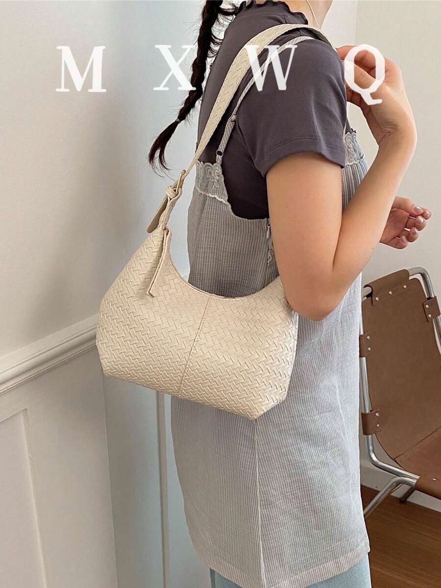 小眾設計紋理PU純色時尚極簡百搭柔軟女款迷你腋下肩背包手提包
