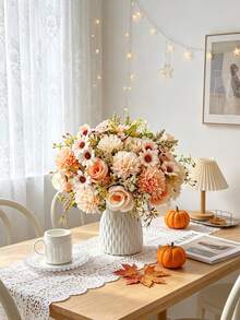 1/3 Pcs Artificial Flowers, Silk Rose Bouquet, Silk Daisy Dandelion, Bulk, Suitable For Wedding, Home Party Decoration, Table Centerpieces, Valentine's Day, Gifts, Birthday, Graduation, Autumn Decor, Etc. - Champagne - View 7