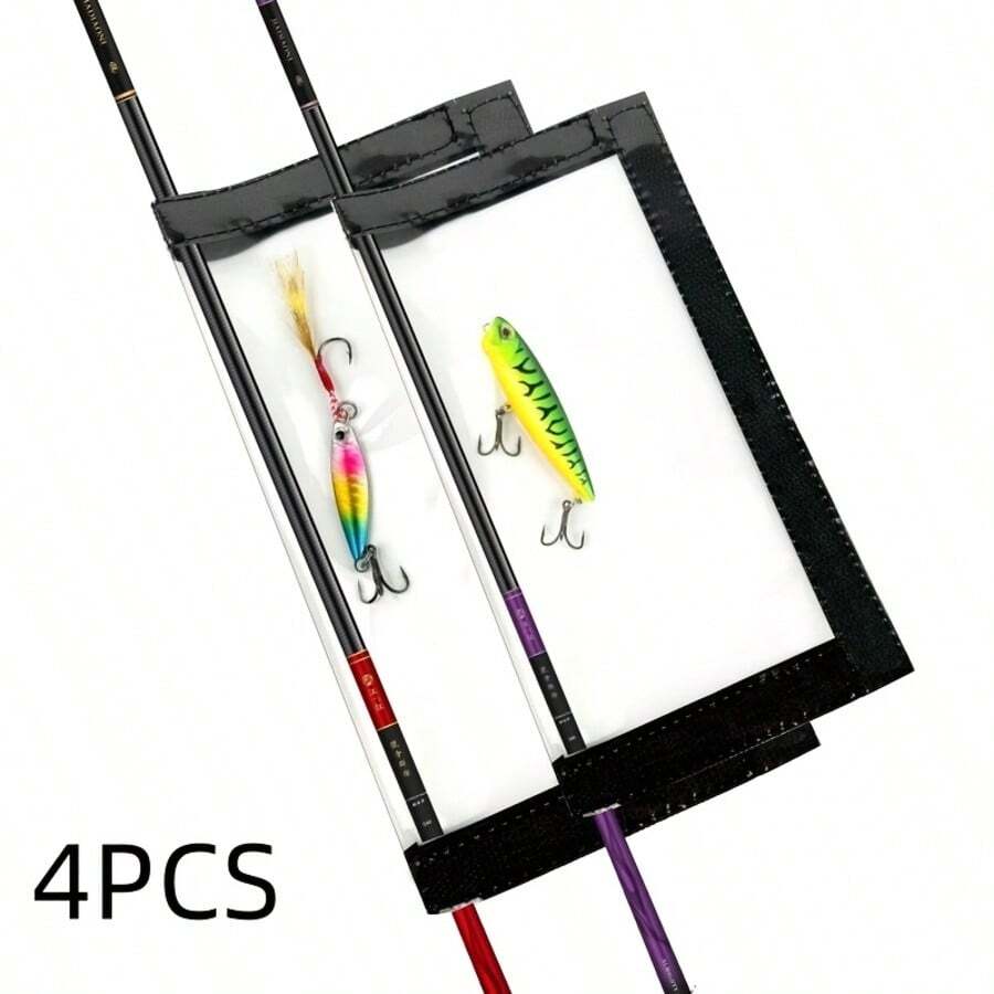 4pcs Fish Bait Covers, Durable And Transparent PVC Fish Bait Covers, Protect Fish Hooks Safely, Fish Bait Fishing Hook Covers, Easy To Store Fish Bait, Easy To View Fish Bait, Openable Hook Rings - Multicolor - View 1