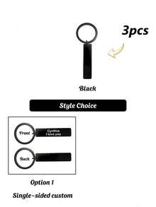 1/3/5 قطع سلسلة مفاتيح من الفولاذ المقاوم للصدأ محفورة مخصصة، سلسلة مفاتيح معدنية شخصية، هدية مستطيلة محفورة للأزواج، فكرة هدية له ولها سلسلة مفاتيح للصديق - متعدد الألوان - مشاهدة 13