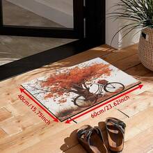 1pc, Bicycle Maple Leaf Pattern Printed Diatomaceous Earth Kitchen Mat, Absorbent Kitchen Floor Mat, Kitchen Rug, Sink Front Mat, Suitable For Kitchen, Bathroom, Entryway, Hallway, Laundry Room And Home Decor - Multicolor - View 15