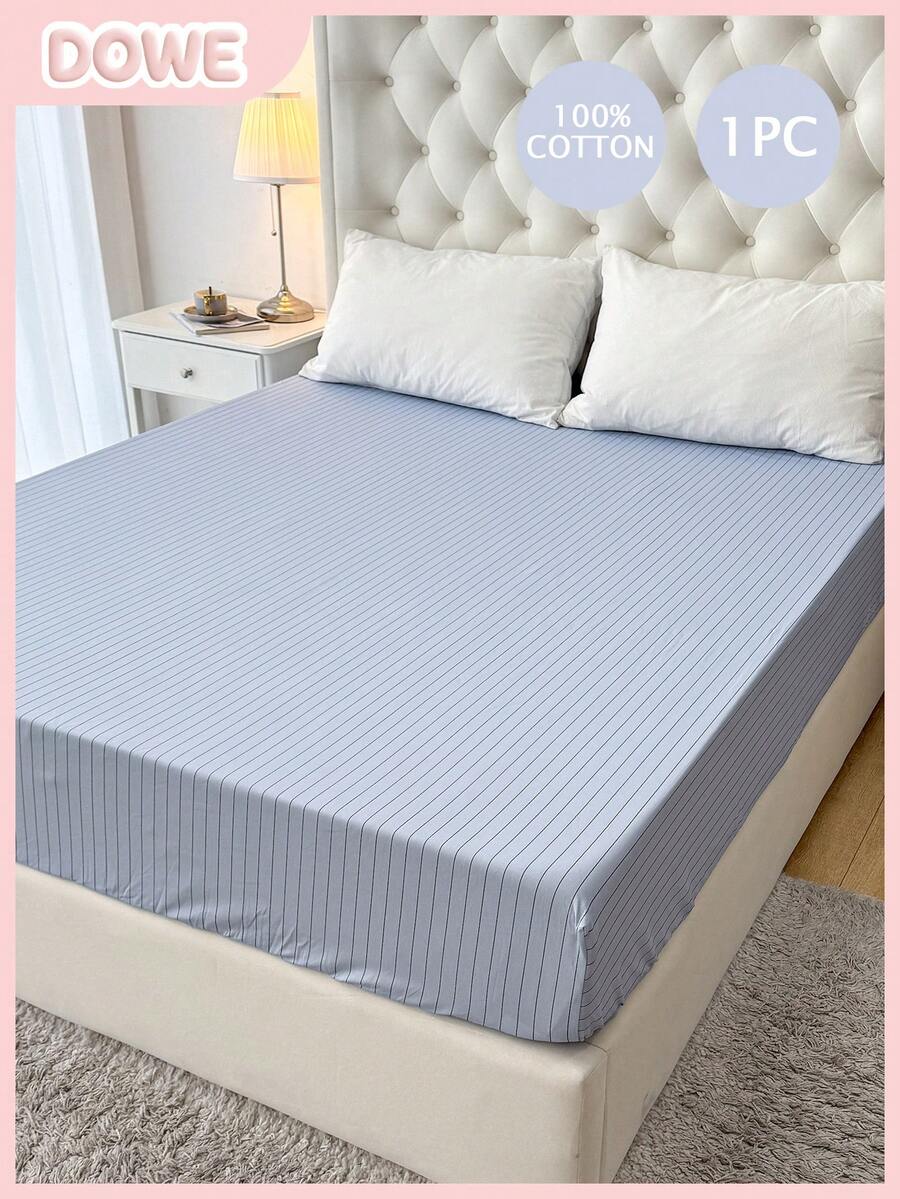1件 100%純棉床單，柔軟舒適，適用於30cm厚床墊，極簡風格臥室裝飾 - 彩色 - 查看 1
