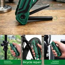 High Hardness Vanadium Steel Folding Hex Key Wrench, Metric & Imperial Socket With Hook, Home, Auto, Bicycle Repair Tool, Includes Reflective Stickers For Night Riding - 8-in-1 - View 8